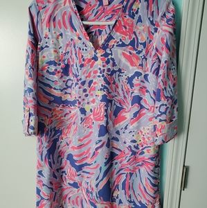 lilly Pulitzer arielle tunic dress in shrimply chic XS